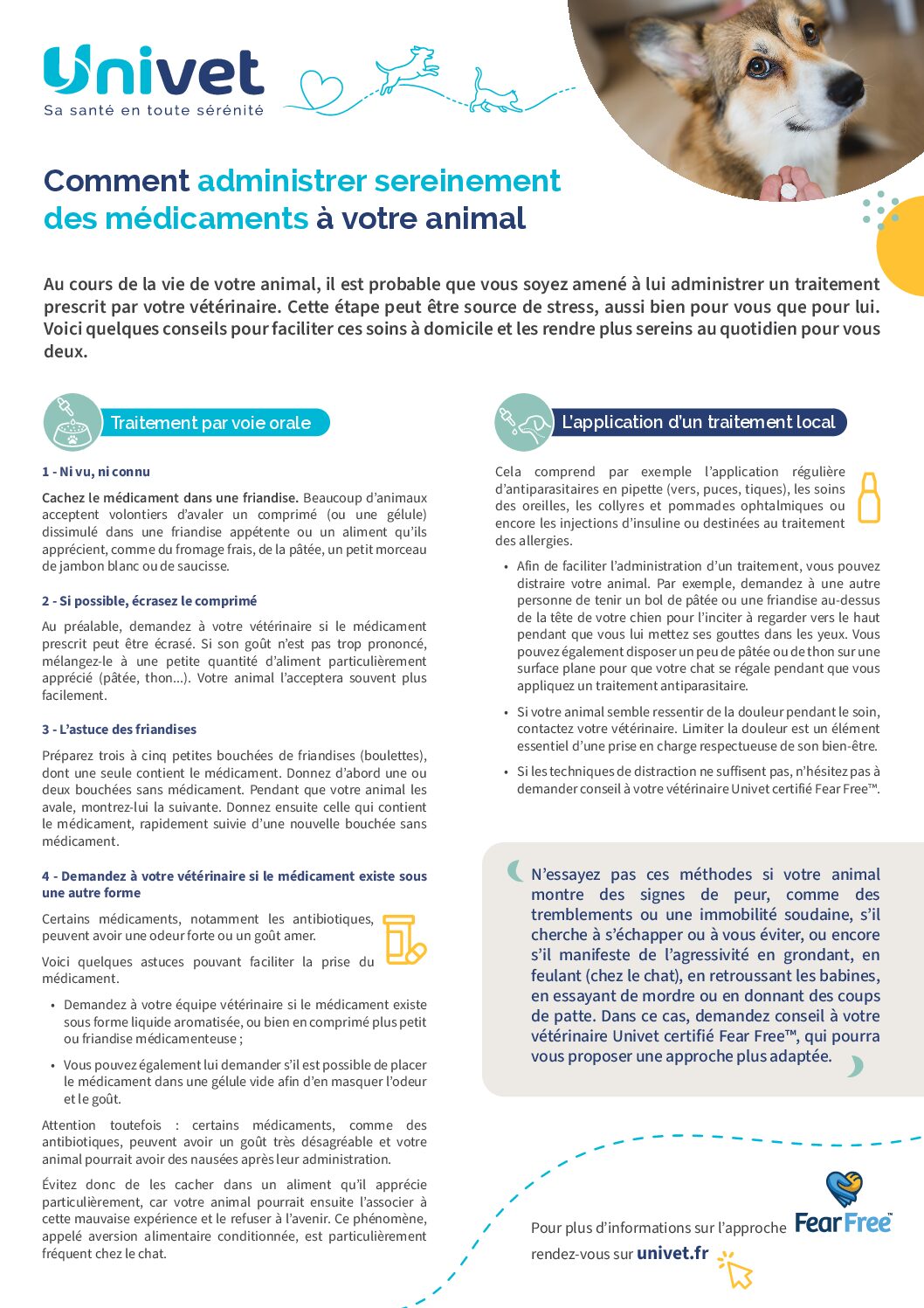 Comment administrer sereinement
des médicaments à votre animal